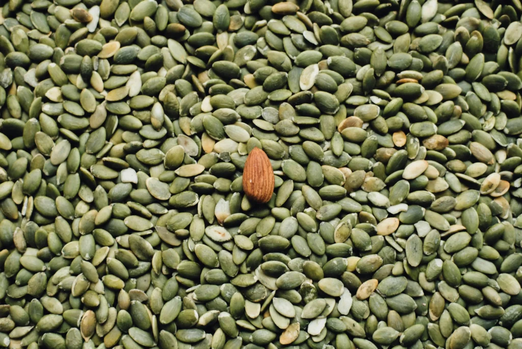 Pumpkin seeds – high in magnesium and zinc, essential for men's energy and hormone balance
